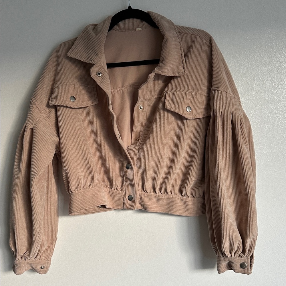 Pale Corduroy Cropped Jacket